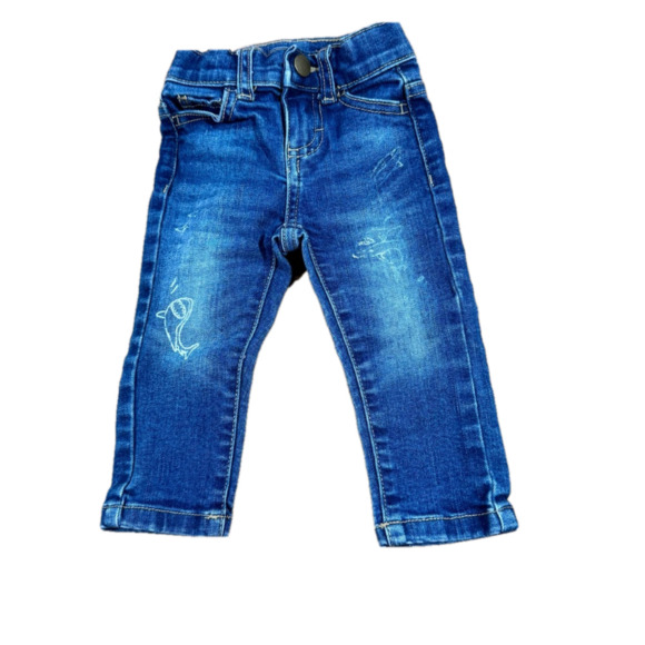 Wonder Nation Blue Jeans Classic Denim Style with Sharks - Picture 1 of 3
